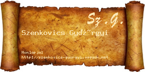 Szenkovics Györgyi névjegykártya